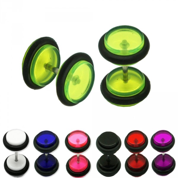 Soul-Cats 2 Finti Piercing Tunnel A Cerchio, Acciaio Inox, Diametro 6/8/10 Mm – Nero, Argento, Blu