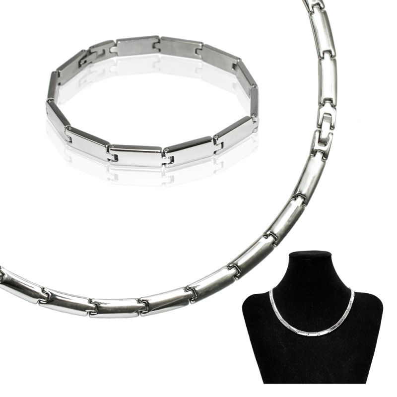 Edelstahl Kette Damen Schmuck Set Elegant Zirkonia Collier