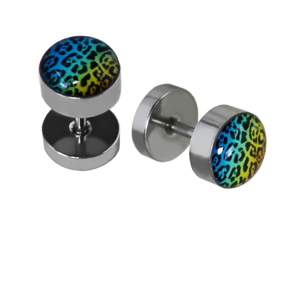 2 Fakeplugs 8mm Fake Plug Tunnel Ear Stud Earrings Fakepiercing Owl